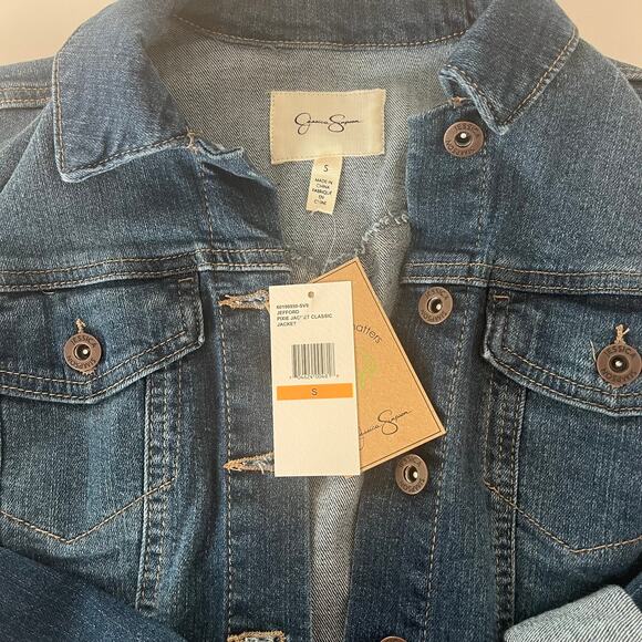 NEW Jessica Simpson Pixie Cropped Jean Jacket SZ Small Medium Wash - Picture 6 of 10
